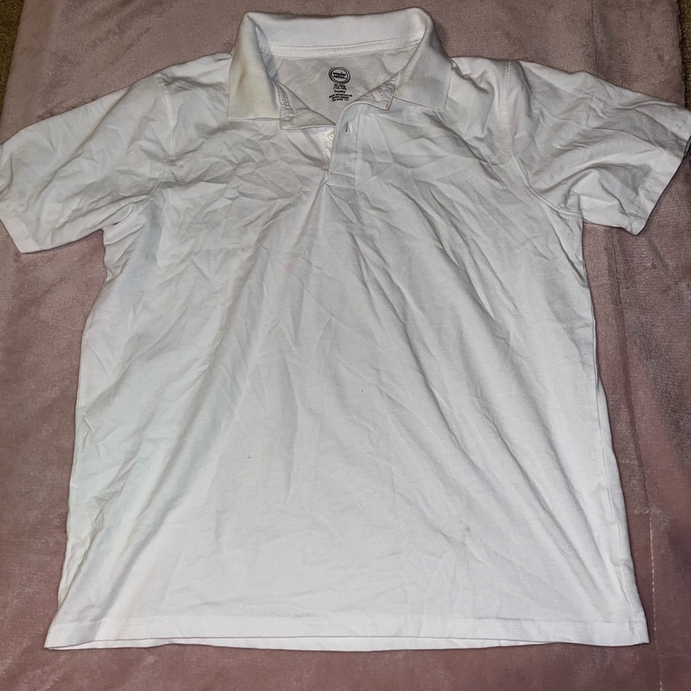 White Collared Tee